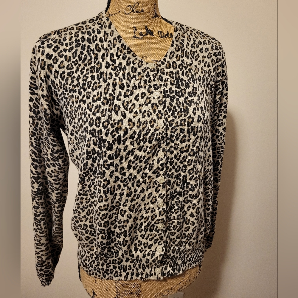 Liz Claiborne Leopard Cardigan
